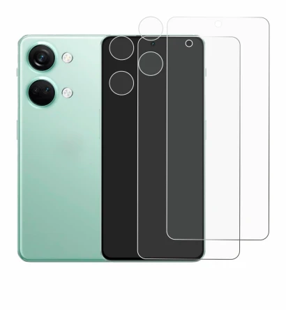 Imagen del dispositivo OnePlus Nord 3 5G (Frontal+Cámara) con una amplia variedad de protectores de pantalla.