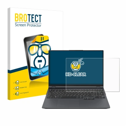 Parte frontal de un envase de producto con el logotipo de la marca BROTECT. Al lado se muestra el dispositivo Lenovo Legion Pr