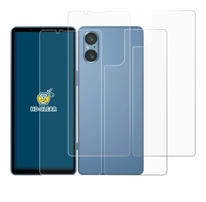 Imagen del dispositivo Sony Xperia 5 V (Frontal+Trasero) con una amplia variedad de protectores de pantalla.