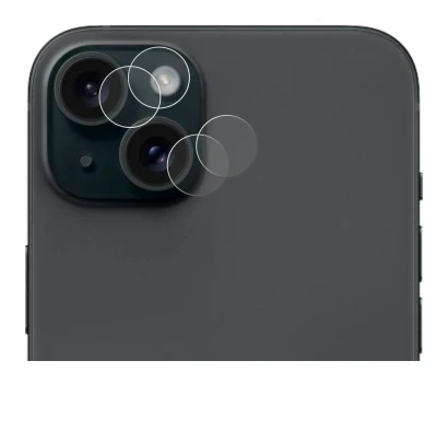 Imagen del dispositivo Apple iPhone 15 Plus (SÓLO Cámara) con una amplia variedad de protectores de pantalla.