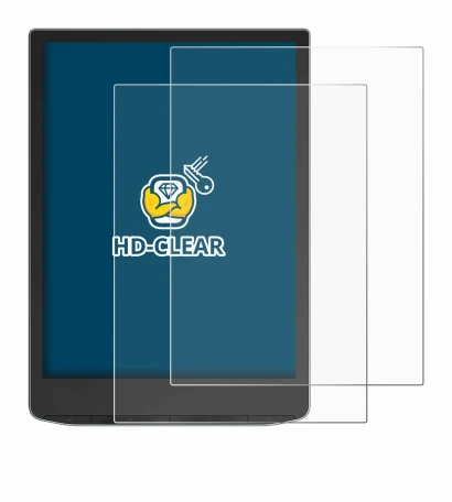 Imagen del dispositivo PocketBook InkPad Color 3 con una amplia variedad de protectores de pantalla.