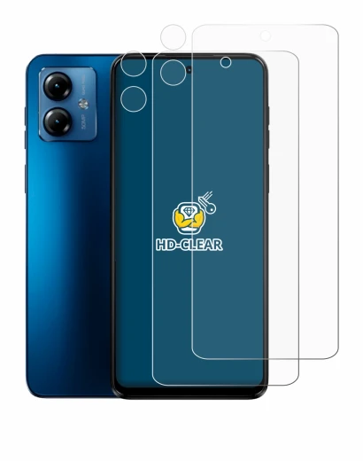 Imagen del dispositivo Motorola Moto G14 (Frontal+Cámara) con una amplia variedad de protectores de pantalla.