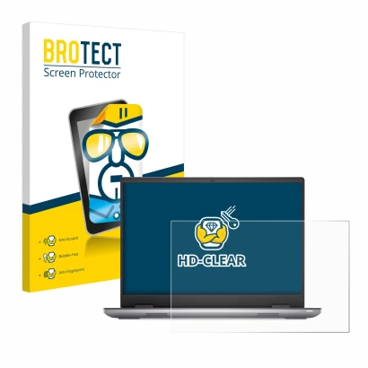 Parte frontal de un envase de producto con el logotipo de la marca BROTECT. Al lado se muestra el dispositivo Dell Precision 7