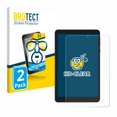 Parte frontal de un envase de producto con el logotipo de la marca BROTECT. Al lado se muestra el dispositivo Doogee T20 Mini