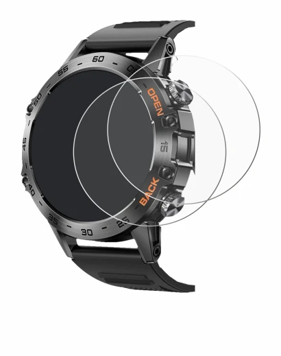Imagen del dispositivo Lemfo Smartwatch 1.39" con una amplia variedad de protectores de pantalla.