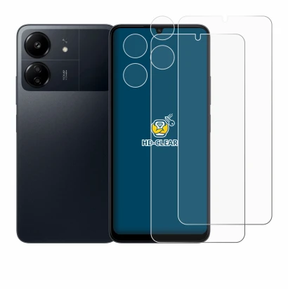 Imagen del dispositivo Xiaomi Poco C65 (Frontal+Cámara) con una amplia variedad de protectores de pantalla.