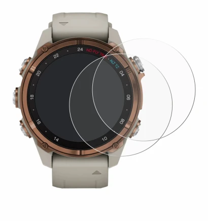 Imagen del dispositivo Garmin Descent Mk3 (43 mm) con una amplia variedad de protectores de pantalla.