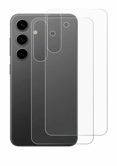 Imagen del dispositivo Samsung Galaxy S24 Plus (Trasero) con una amplia variedad de protectores de pantalla.