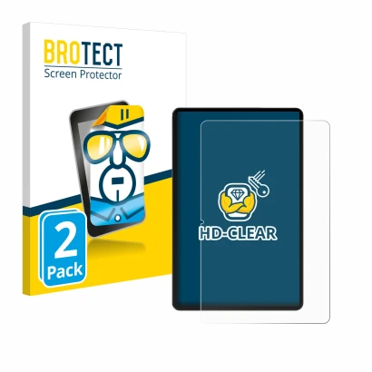 Parte frontal de un envase de producto con el logotipo de la marca BROTECT. Al lado se muestra el dispositivo Honor Pad 9 con