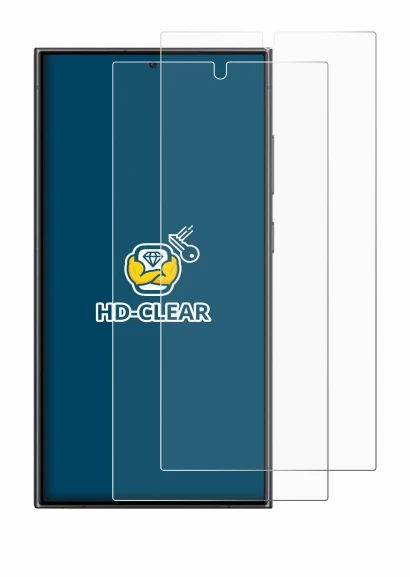 Imagen del dispositivo Samsung Galaxy S24 Ultra con una amplia variedad de protectores de pantalla.