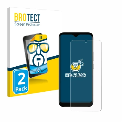 Parte frontal de un envase de producto con el logotipo de la marca BROTECT. Al lado se muestra el dispositivo Nokia C12 con su