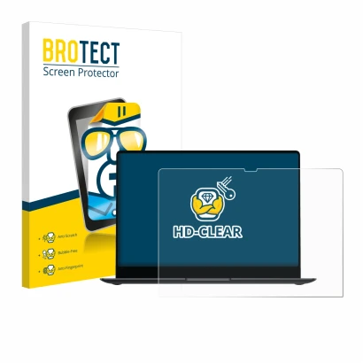 Parte frontal de un envase de producto con el logotipo de la marca BROTECT. Al lado se muestra el dispositivo Samsung Galaxy B