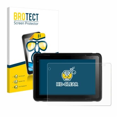 Parte frontal de un envase de producto con el logotipo de la marca BROTECT. Al lado se muestra el dispositivo Texa Axone Voice