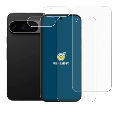 Imagen del dispositivo Google Pixel 9 Pro XL (Frontal+Cámara) con una amplia variedad de protectores de pantalla.