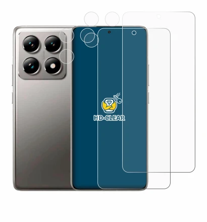 Imagen del dispositivo Xiaomi 14T (Frontal+Cámara) con una amplia variedad de protectores de pantalla.