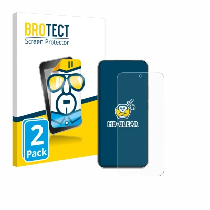 Parte frontal de un envase de producto con el logotipo de la marca BROTECT. Al lado se muestra el dispositivo Honor Magic 7 co
