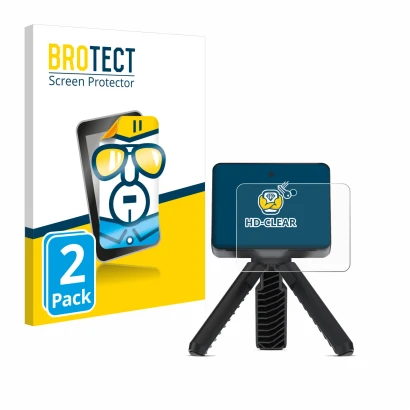 Parte frontal de un envase de producto con el logotipo de la marca BROTECT. Al lado se muestra el dispositivo Garmin Approach