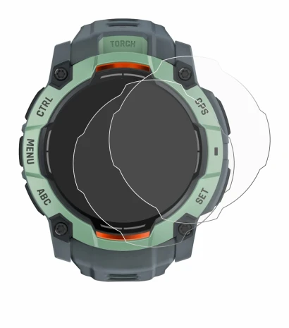 Imagen del dispositivo Garmin Instinct 3 AMOLED (45 mm) con una amplia variedad de protectores de pantalla.