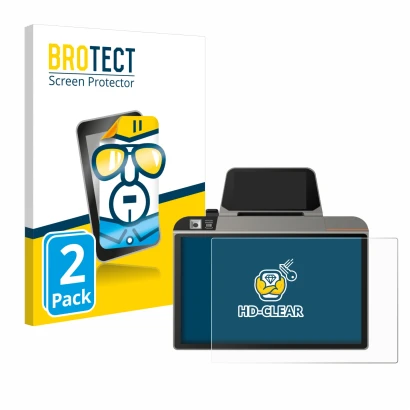 Parte frontal de un envase de producto con el logotipo de la marca BROTECT. Al lado se muestra el dispositivo Sunmi D3 Mini co