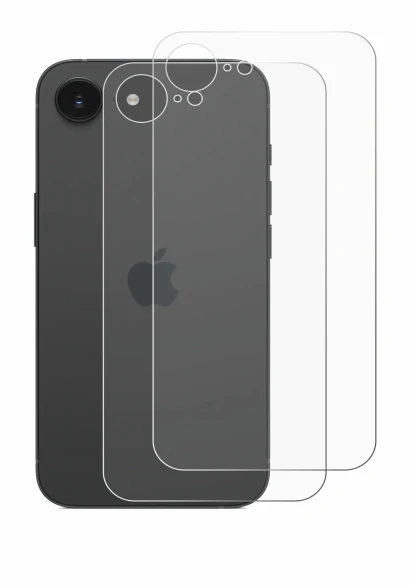 Imagen del dispositivo Apple iPhone 16e (Trasero) con una amplia variedad de protectores de pantalla.