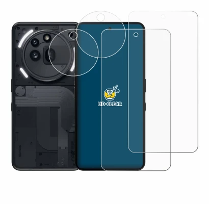 Imagen del dispositivo Nothing Phone (3a) Pro (Frontal+Cámara) con una amplia variedad de protectores de pantalla.