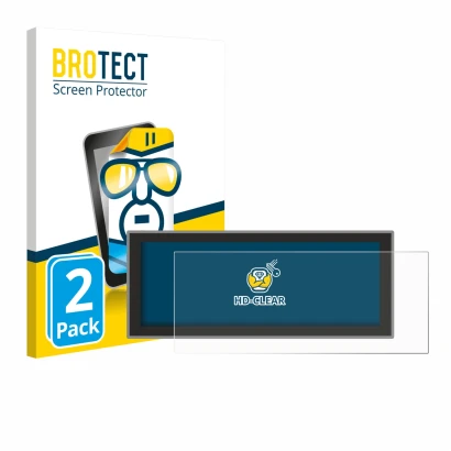 Parte frontal de un envase de producto con el logotipo de la marca BROTECT. Al lado se muestra el dispositivo Peugeot Partner 