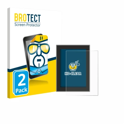 Parte frontal de un envase de producto con el logotipo de la marca BROTECT. Al lado se muestra el dispositivo Volvo XC60 (2018