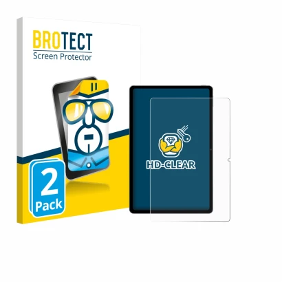 Parte frontal de un envase de producto con el logotipo de la marca BROTECT. Al lado se muestra el dispositivo Xiaomi Redmi Pad