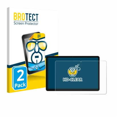 Parte frontal de un envase de producto con el logotipo de la marca BROTECT. Al lado se muestra el dispositivo Xiaomi Redmi Pad