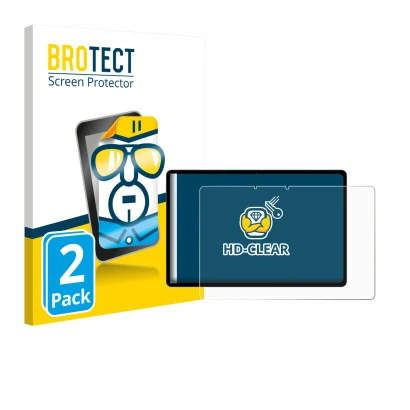 Parte frontal de un envase de producto con el logotipo de la marca BROTECT. Al lado se muestra el dispositivo Oppo Pad SE con 