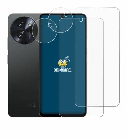 Imagen del dispositivo Doogee Note 59 Pro Plus (Frontal+Cámara) con una amplia variedad de protectores de pantalla.