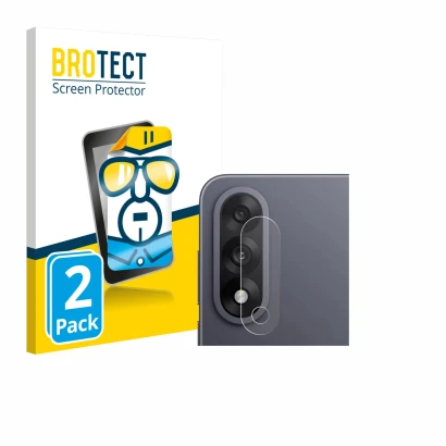 Parte frontal de un envase de producto con el logotipo de la marca BROTECT. Al lado se muestra el dispositivo OnePlus Nord 5 (