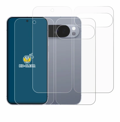 Imagen del dispositivo Google Pixel 10 Pro (Frontal+Trasero) con una amplia variedad de protectores de pantalla.