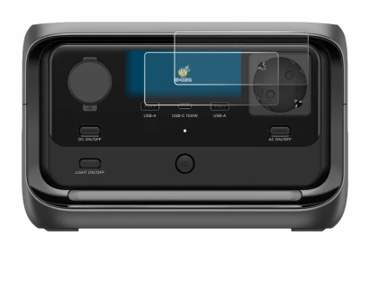 Imagen del dispositivo EcoFlow River 3 Plus con una amplia variedad de protectores de pantalla.
