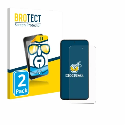 Parte frontal de un envase de producto con el logotipo de la marca BROTECT. Al lado se muestra el dispositivo Xiaomi 15T Pro c