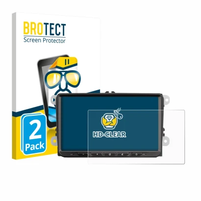 Parte frontal de un envase de producto con el logotipo de la marca BROTECT. Al lado se muestra el dispositivo Zenec Z-E2065 co