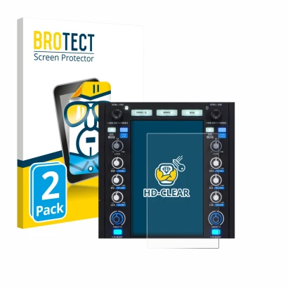 Parte frontal de un envase de producto con el logotipo de la marca BROTECT. Al lado se muestra el dispositivo Rane System One