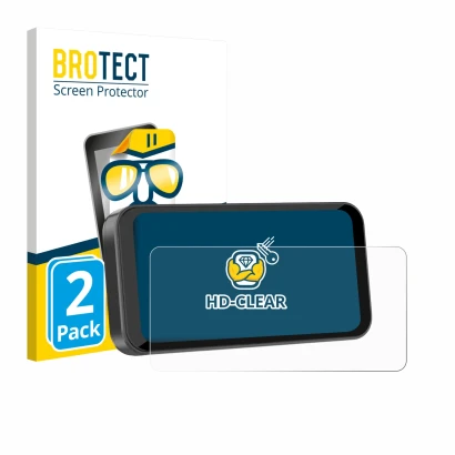 Parte frontal de un envase de producto con el logotipo de la marca BROTECT. Al lado se muestra el dispositivo Carpuride W603B