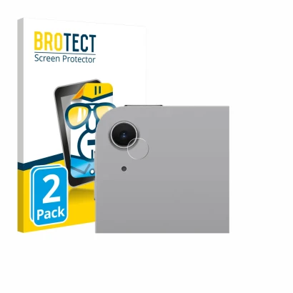 Parte frontal de un envase de producto con el logotipo de la marca BROTECT. Al lado se muestra el dispositivo Apple iPad Air 1