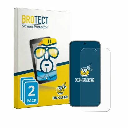 Parte frontal de un envase de producto con el logotipo de la marca BROTECT. Al lado se muestra el dispositivo Honor 600 con su