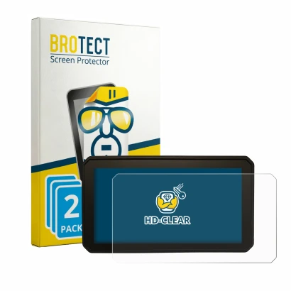 Parte frontal de un envase de producto con el logotipo de la marca BROTECT. Al lado se muestra el dispositivo Interphone Sync5