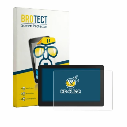 Parte frontal de un envase de producto con el logotipo de la marca BROTECT. Al lado se muestra el dispositivo VECTOR AGR HD408