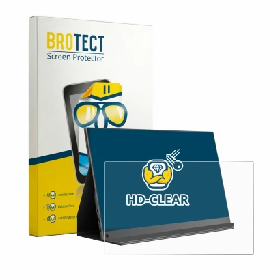 Parte frontal de un envase de producto con el logotipo de la marca BROTECT. Al lado se muestra el dispositivo Yodoit PTM14 14"
