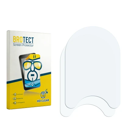 Parte frontal de un envase de producto con el logotipo de la marca BROTECT. Al lado está el protector de pantalla correspondie