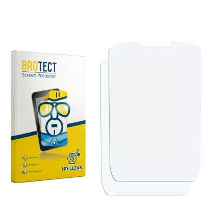 Parte frontal de un envase de producto con el logotipo de la marca BROTECT. Al lado está el protector de pantalla correspondie