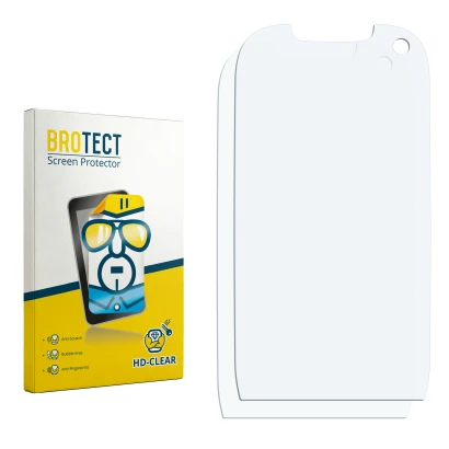 Parte frontal de un envase de producto con el logotipo de la marca BROTECT. Al lado está el protector de pantalla correspondie