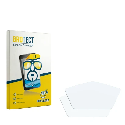 Parte frontal de un envase de producto con el logotipo de la marca BROTECT. Al lado está el protector de pantalla correspondie
