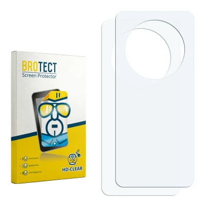 Parte frontal de un envase de producto con el logotipo de la marca BROTECT. Al lado está el protector de pantalla correspondie