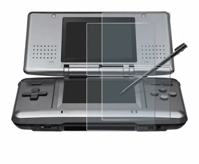 Imagen del dispositivo Nintendo DS con una amplia variedad de protectores de pantalla.