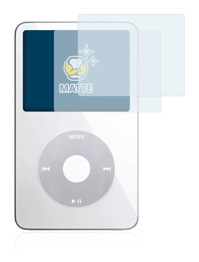 Imagen del dispositivo Apple iPod classic video Display (5a. Gen.) con una amplia variedad de protectores de pantalla.